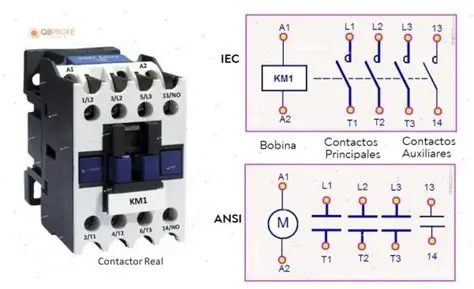 A la salida de los contactos principales del contactor