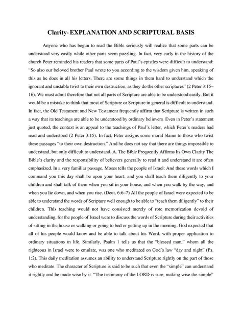 A Strong Emphasis on Scriptural Basis