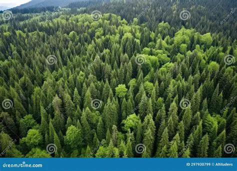 A vast area of thick coniferous forest