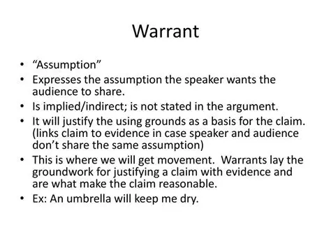 A Warrant is an Assumption