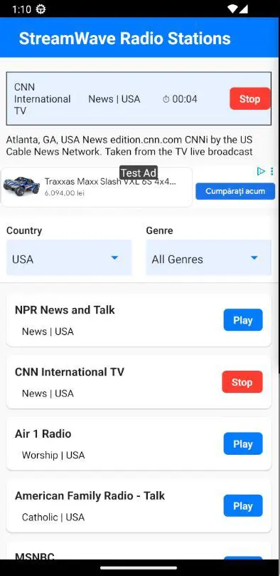 Access to thousands of internet radio stations