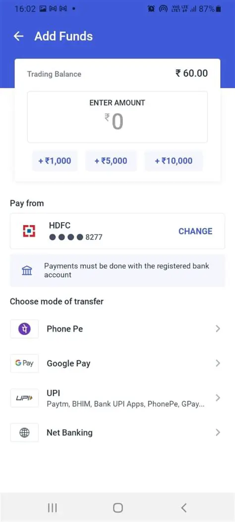 Adding Funds to the Account