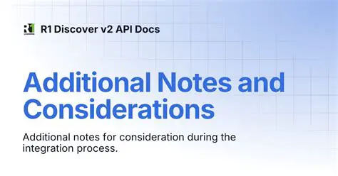 Additional Notes and Considerations