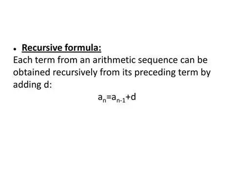 Additive Recursive Formula
