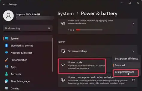 Adjust your power settings