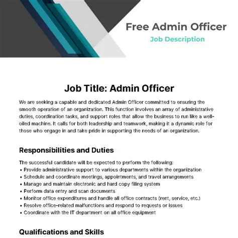 Admin Officer Job Description in Construction: Roles, Responsibilities, and Skills