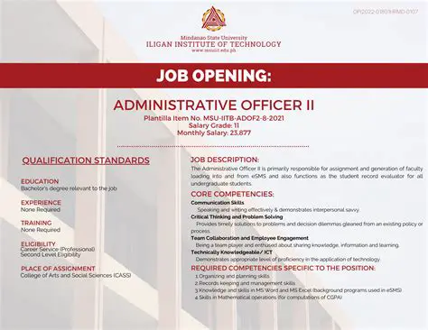Admin Officer Job Description Philippines: Key Responsibilities and Qualifications