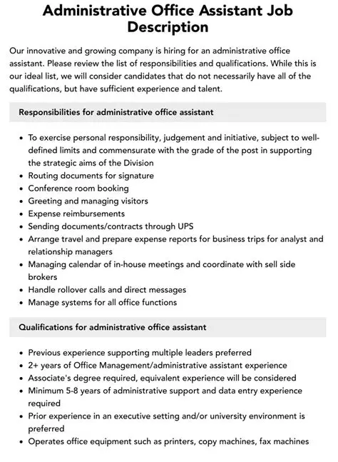 Administrative Assistant Secretary 1 Job Description: Your Comprehensive Guide to a Crucial Role