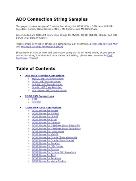 ADO Connection String Configuration