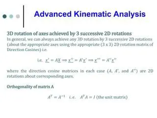 Advanced Kinematic Analysis