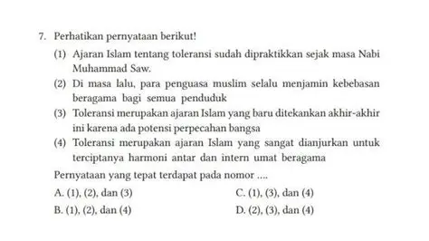 Ajaran Islam tentang toleransi sudah dipraktikkan sejak masa Nabi Muhammad Saw