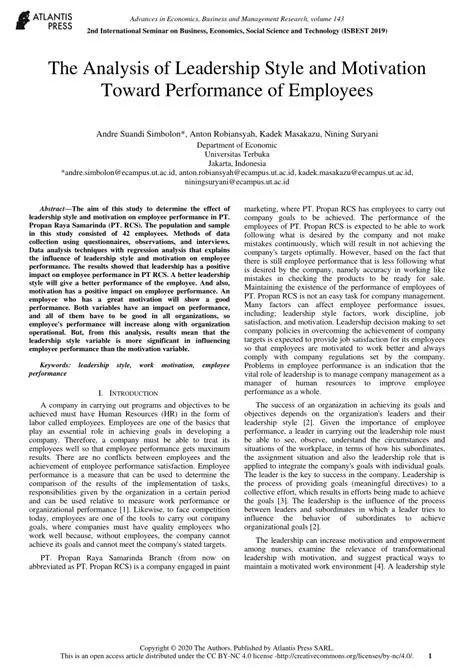 Analysis of Leadership Style and Employee Performance