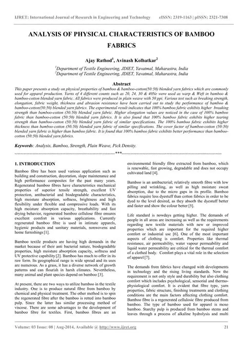 Analysis of Physical Characteristics