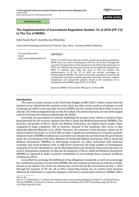 Analysis of the Effect of Government Regulation Number 46 of 2013