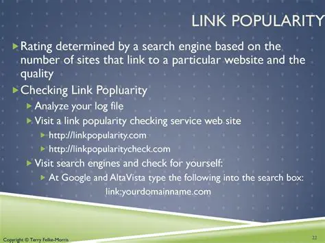 Analyze Your Link Popularity