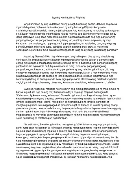 Ang kahirapan ay isang malaking b