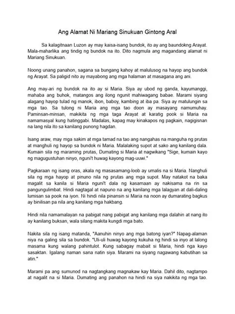 Ang Mga Kaugnayan ng Alamat ni Mariang Sinukuan