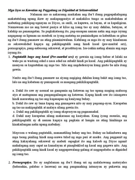 Ang Pagkakaiba sa Pagitan ng Paggalang sa Dignidad at Sekswalidad