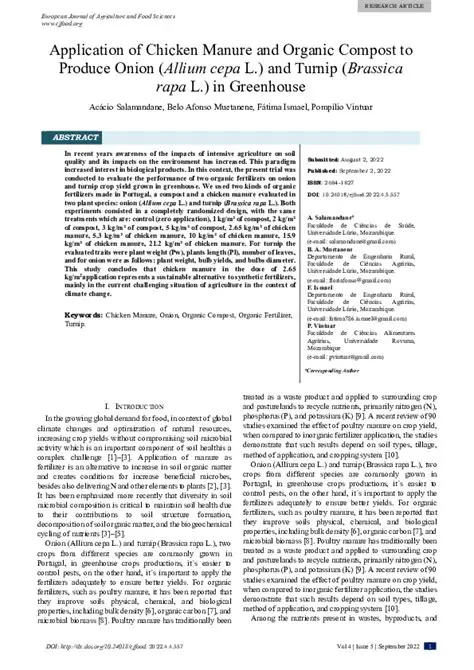 Application of chicken manure