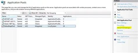 Application Pool Configuration