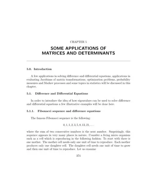 Applications of Matrices and Determinants