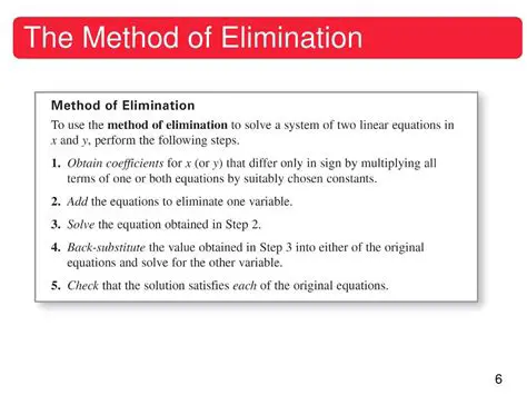Applications of the Method of Elimination