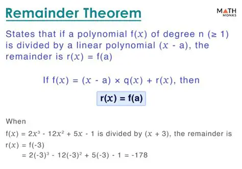 Applying the Remainder Theorem to the Cubic Function