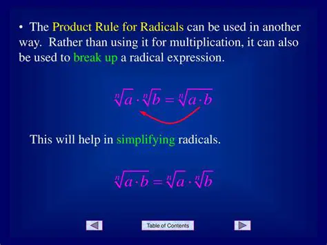 Applying the Rule for Radicals