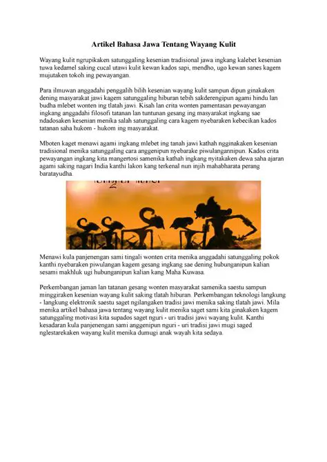 Artikel tentang Bahasa Jawa