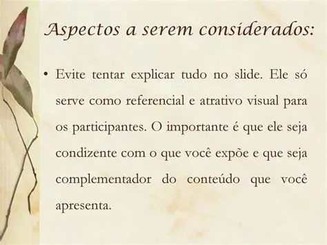 Aspectos a Serem Considerados