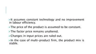 Assumes constant technology