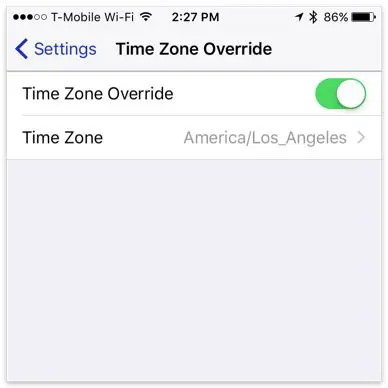 Automatic Time Zone Switching