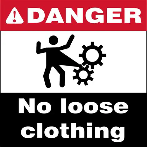 Avoid wearing loose or baggy clothing