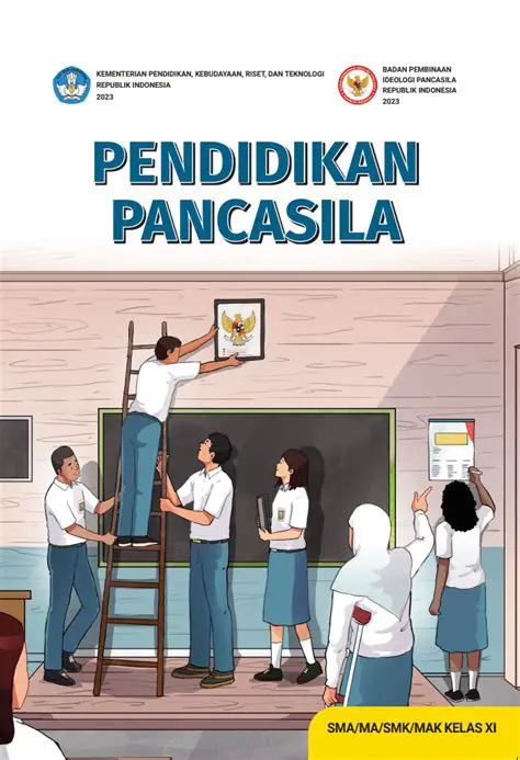 Baca buku cetak pendidikan Pancasila dengan saksama