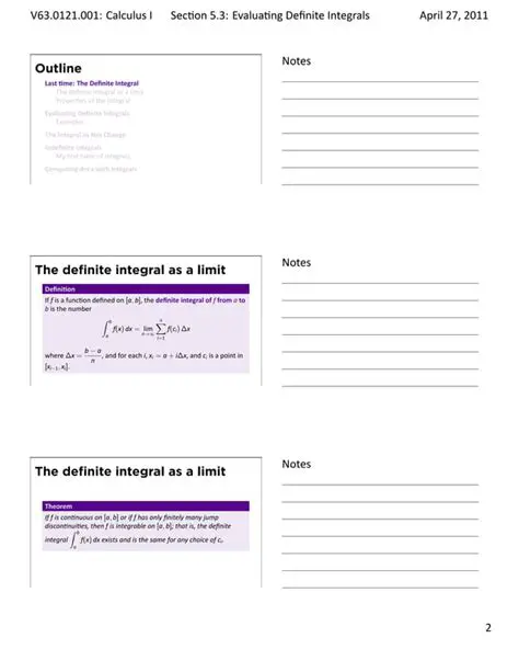 Basic Techniques for Evaluating Definite Integrals