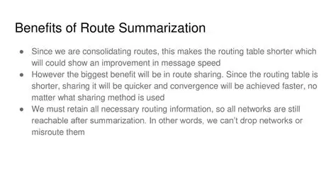 Benefits of Route Summarization