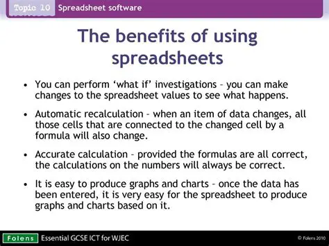 Benefits of Using a Spreadsheet