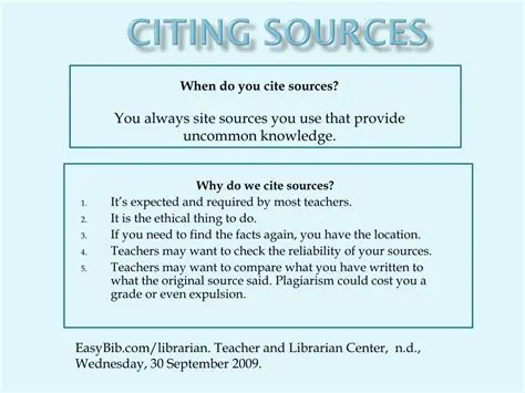 Best Practices for Citing Sources