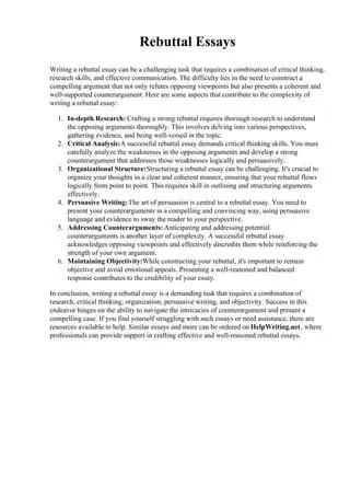 Best Practices for Crafting a Rebuttal