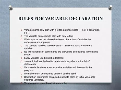 Best Practices for Declaring Variables