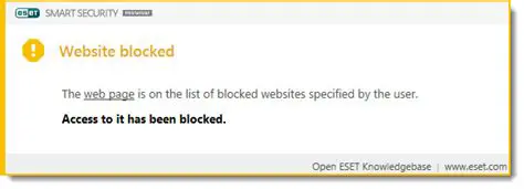 Block access to certain websites