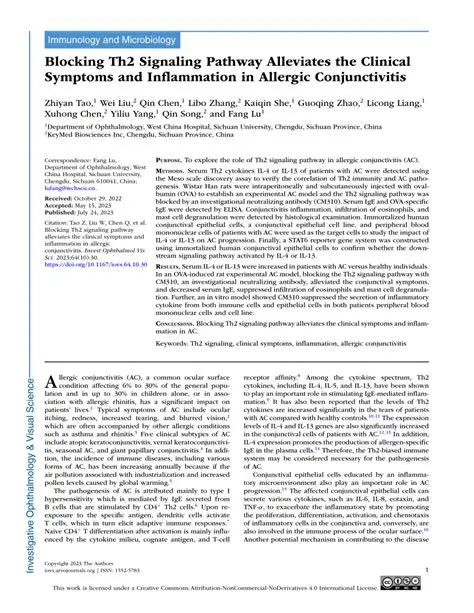 Blocking or reducing symptoms