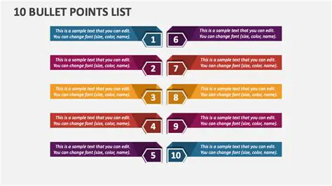 Bullet Points to List Information within Sections