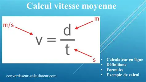 Calcul de la vitesse moyenne