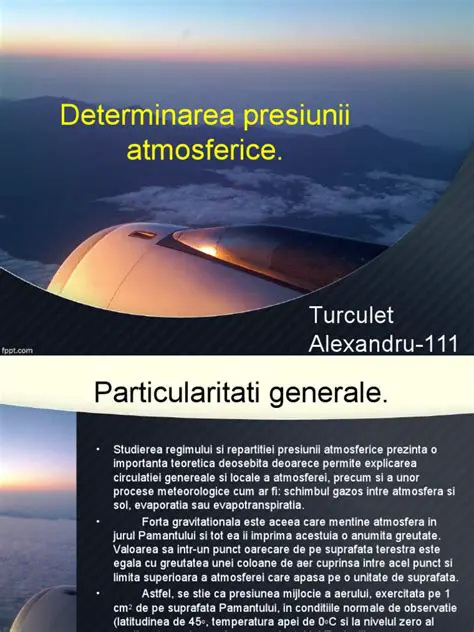 Calcularea presiunii atmosferice