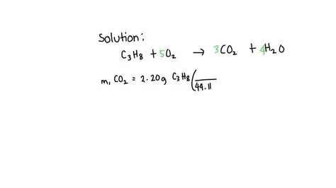 Calculate the mass of carbon in propane