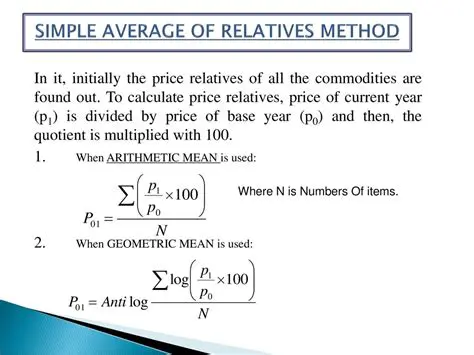Calculate the price relatives