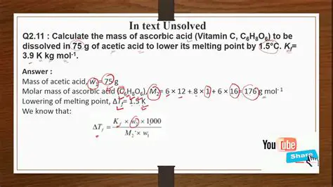 Calculating Molar Mass of Ascorbic Acid