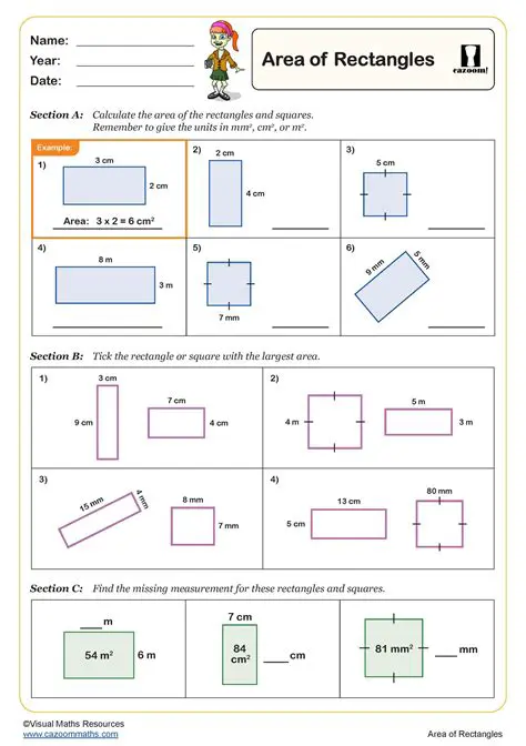 Calculating the Area of the Rectangles