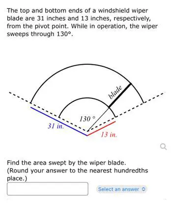 Calculating the Area Swept by the Wiper